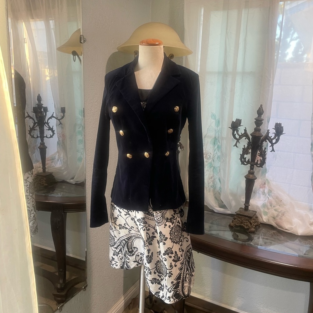 Navy velvet blazer